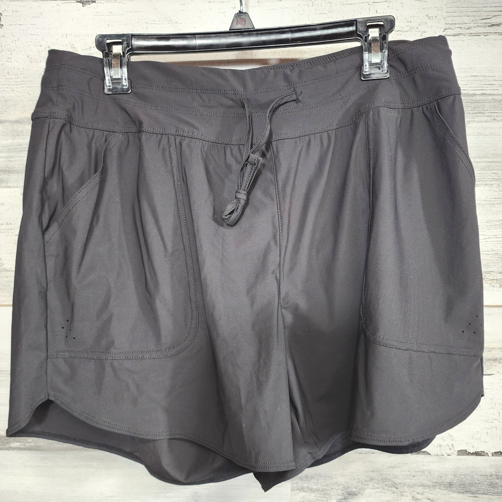 Iuga Athletic Shorts Women Xl Black Upf 50+ Drawstring Pockets Activewear Nwt